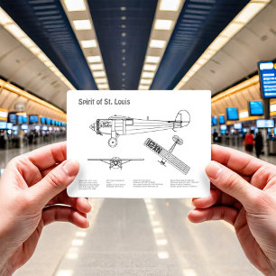 Cartão Postal Espírito de Rua. Louis - Planos de Aeronave Bluepr