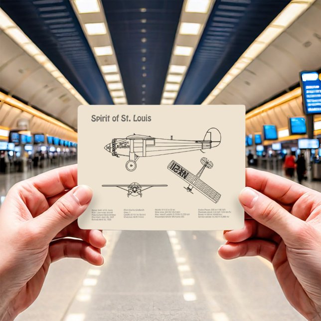 Cartão Postal Espírito de Rua. Louis - Planos de Aeronave Bluepr (Criador carregado)