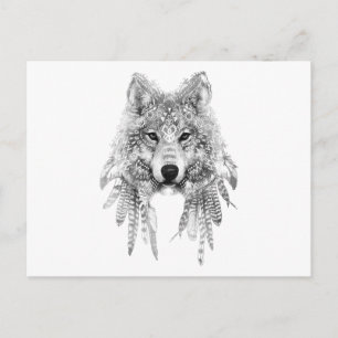 Cartão Postal Espírito do Lobo Tribal