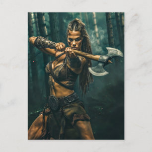 Cartão Postal Espírito Guerreiro de Viking Woman Channeling