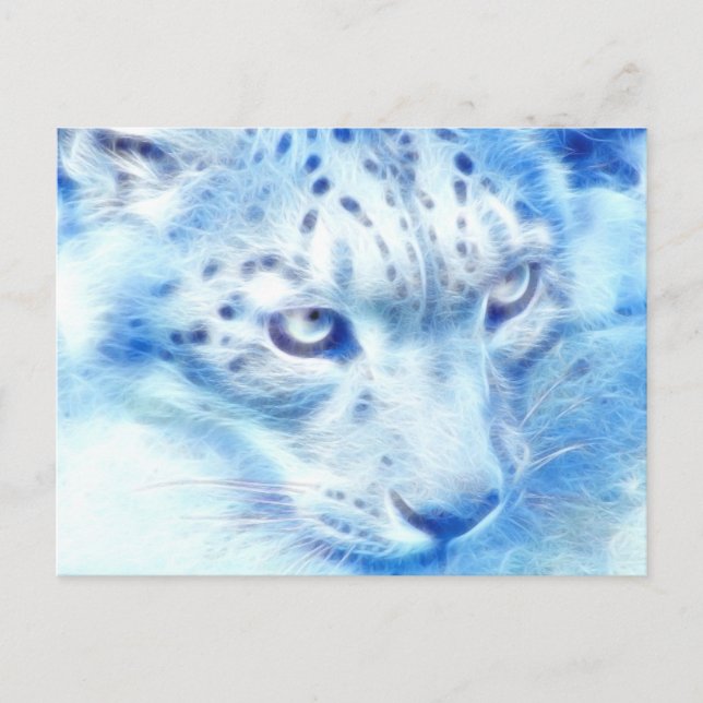 Cartão Postal *Espírito selvagem do Leopardo da Neve* (Frente)