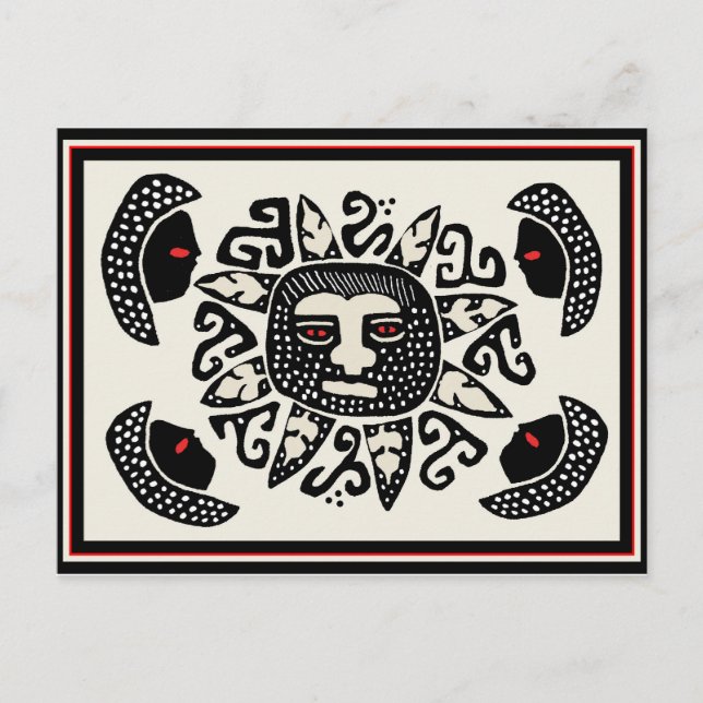 Cartão Postal Espírito Solar Indígena Tribal (Frente)