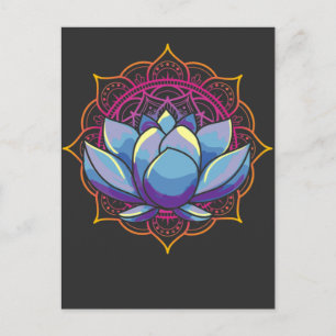 Cartão Postal Espiritual Mandala Lotus Art