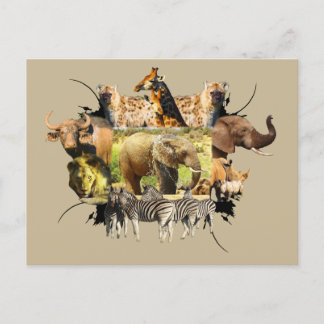 Cartão Postal Esplash do Elefante do Quadro Africano da Vida Sel