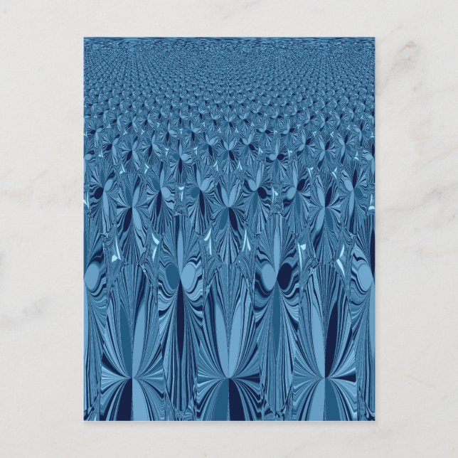 Cartão Postal Esplendor Celestial: Design de Rosa Azul Iridescen (Frente)