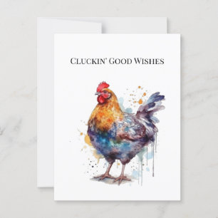 Cartão Postal Esplendor do Quintal: Galinha Aquarela, personaliz