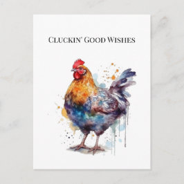 Cartão Postal Esplendor do Quintal: Galinha Aquarela, personaliz