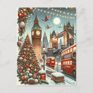 Cartão Postal Esplendor festivo de Londres - Carro de Natal vibr