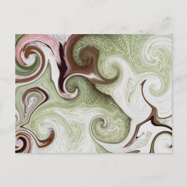 Cartão Postal Esponjas Do Mar Conchas Balas Brancas Verde Rosa-R (Frente)