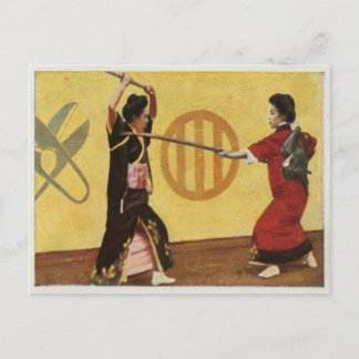 Cartão Postal Esporte Nacional Em Estilo Vintage De 1920 Do Japã