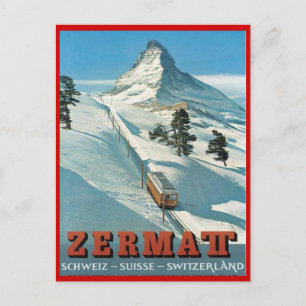 Cartão Postal Esportes de inverno de Vintage, Ski Zermatt, Suiça