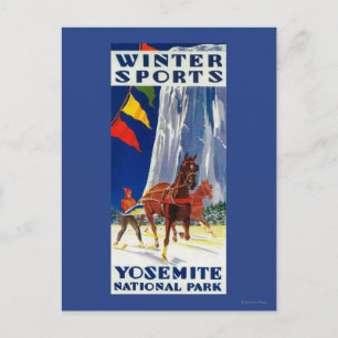Cartão Postal Esportes de inverno em Yosemite Poster Yosemite, C