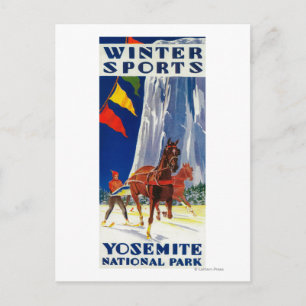 Cartão Postal Esportes de inverno em Yosemite Poster Yosemite, C