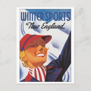 Cartão Postal Esportes de Inverno Nova Inglaterra