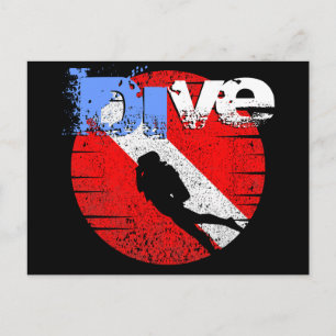 Cartão Postal Esportes de mergulho, American Diver Down Flag SCU