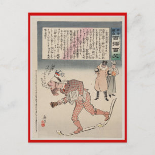 Cartão Postal Esportes Vintage Winter, Ski Japan