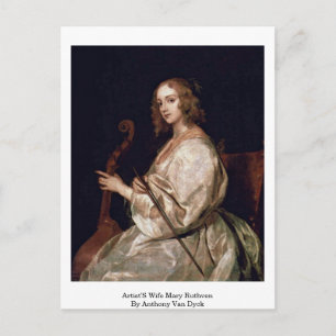 Cartão Postal Esposa De Artista Mary Ruthven Por Anthony Van Dyc