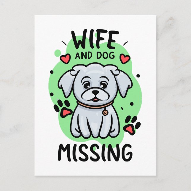 Cartão Postal Esposa e Cachorro Desaparecidos (Frente)