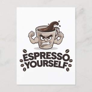 Cartão Postal Espresso - Engraçado Design de café