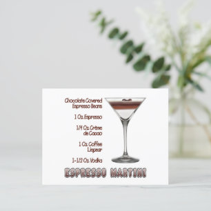 Cartão Postal Espresso Martini Cocktail Recebe Arte