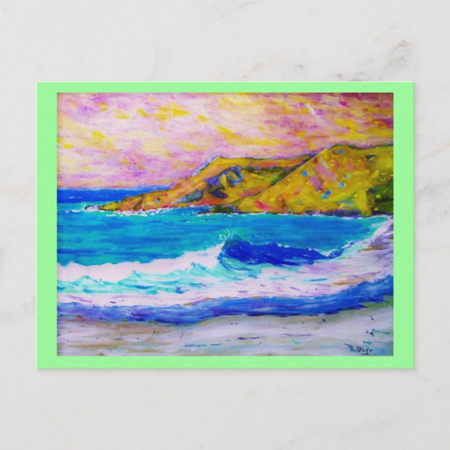 Cartão Postal Espuma marinha (Frente)