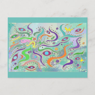 Cartão Postal Espuma marítima sob a água Design abstrato