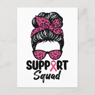 Cartão Postal Esquadrão de Apoio Cabelo Desgrenhado Rosa Guerrei