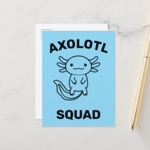 Cartão Postal Esquadrão de Axolote fofo engraçado personalizável