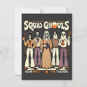 Cartão Postal Esquadrão de Professores Spooky, Arte de Halloween