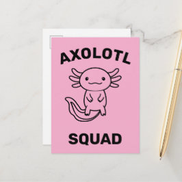 Cartão Postal Esquadrão engraçado e fofo de Axolote personalizáv