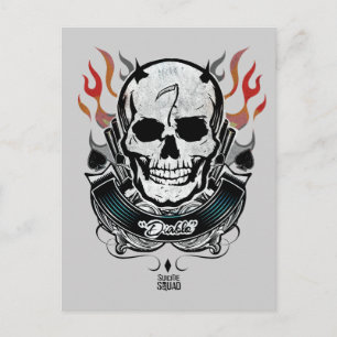Cartão Postal Esquadrão Suicida   Diablo Skull & Flames Tattoo 