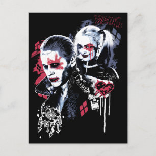 Cartão Postal Esquadrão Suicida   Joker & Harley Painted Grafit