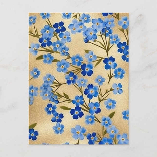 Cartão Postal Esqueça-me, não Chiyogami (Frente)