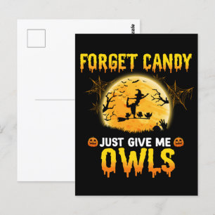 Cartão Postal Esqueça o Doce, Me Dê Apenas Presente de Halloween