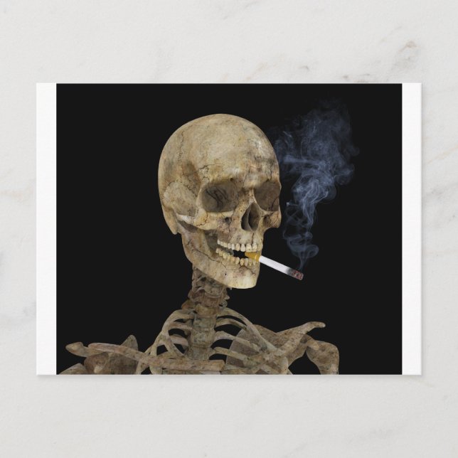 Cartão Postal Esqueleto com cigarro (Frente)
