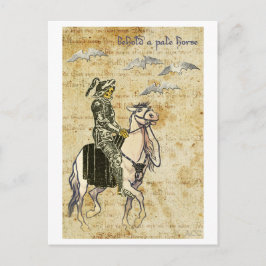 Cartão Postal Esqueleto da morte de cavaleiro negro do Halloween