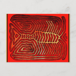 Cartão Postal Esqueleto de Lagosta Tribal Cuna Indiana