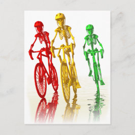 Cartão Postal Esqueletos em bicicletas