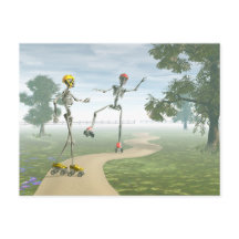 Esqueletos em Skates de cilindro