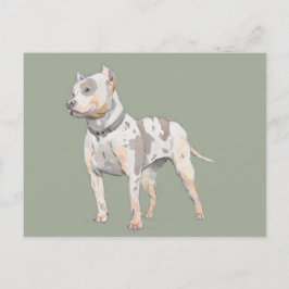 Cartão Postal Esquema de Aquarela | Cão-Touro-Touro-Tiro
