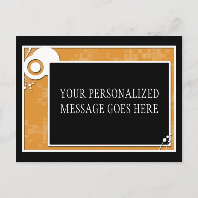 Cartão Postal esquema de bloqueio laranja (Frente)