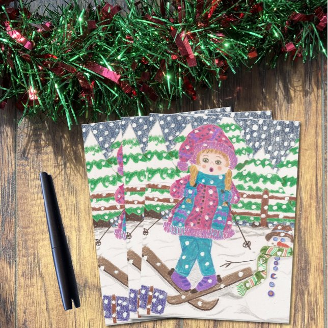 Cartão Postal esqui (Choose the number of postcards you want . (Just 1 or more ? ) )