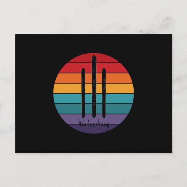 Cartão Postal Esqui d'água retrô - Esqui d'água (Frente)