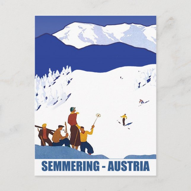 Cartão Postal Esqui em Semmering, Áustria (Frente)