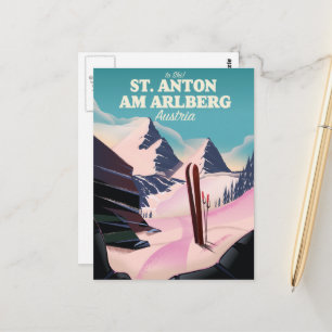 Cartão Postal Esqui St. Anton am Arlberg Áustria