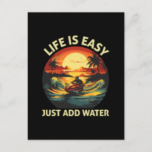 Cartão Postal Esquiador de esqui de jato clássico