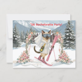 Cartão Postal Esquiando para a Noiva na encosta da Festa de Desp