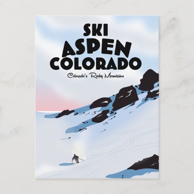 Cartão Postal Esquiar Aspen Colorado (Frente)