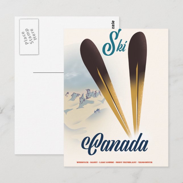 Cartão Postal Esquiar Canadá (Frente/Verso)