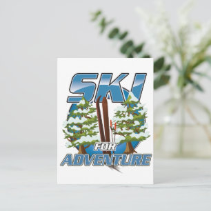 Cartão Postal Esquiar EUA Para logotipo de aventura.